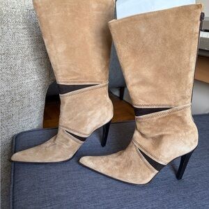 Vero Cuoio Tan Suede Heeled Boots